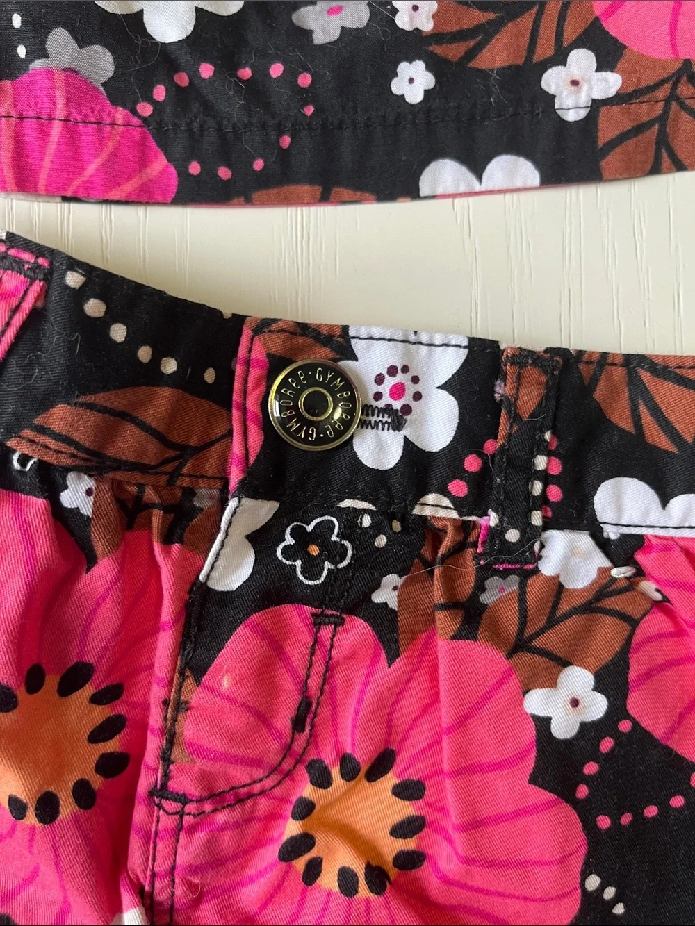 Gymboree Pink & Black Floral Two-Piece Set